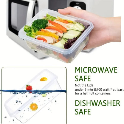 10 Piece Plastic Square Kitchen Storage Containers Set