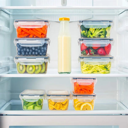 10 Piece Plastic Square Kitchen Storage Containers Set