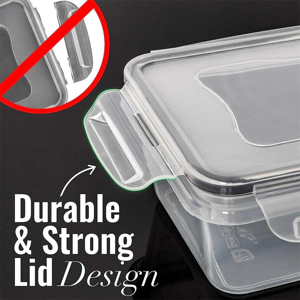 10 Piece Plastic Square Kitchen Storage Containers Set