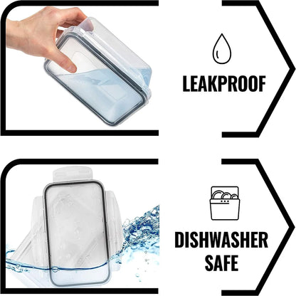 10 Piece Plastic Square Kitchen Storage Containers Set